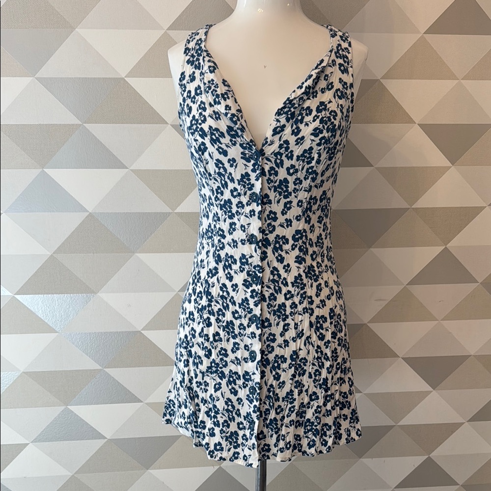Reformation Blue Floral Mini Dress